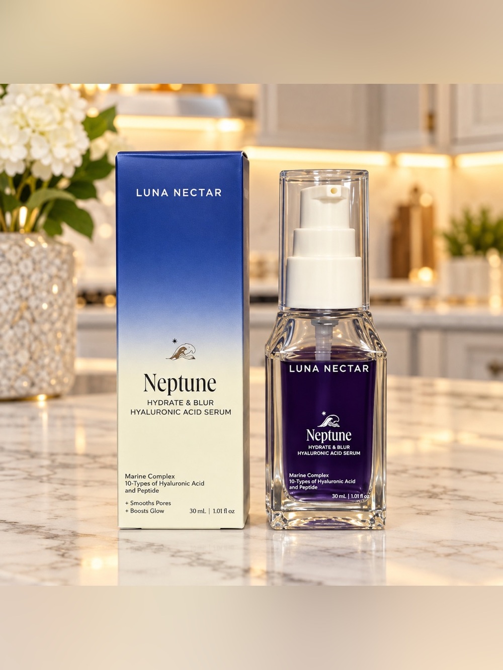 Luna Nectar Neptune Hydrate & Blur Hyaluronic Acid Serum 30ml NEW